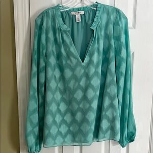 White House Black Market Teal Long Sleeve Women's Top